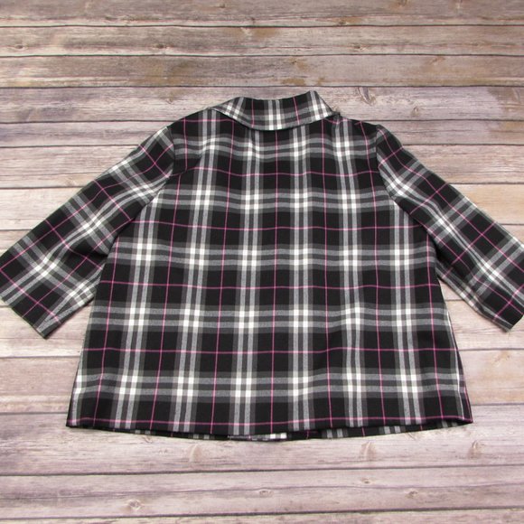 Dolled Up by FANG Large Jacket Plaid 3/4 Sleeve - Picture 6 of 7
